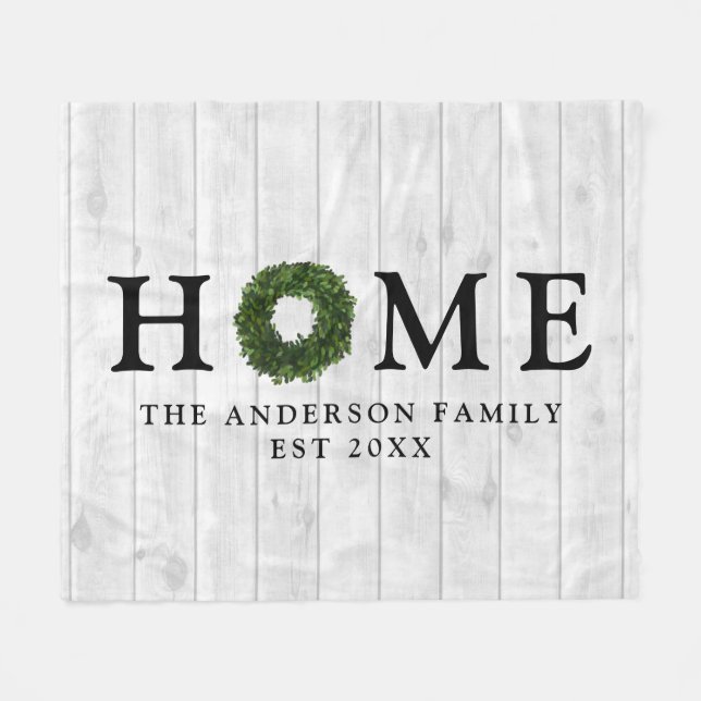 Couverture Polaire Russe Blanc Bois Boxe Bois Bois Wreath Accueil (Devant (Horizontal))