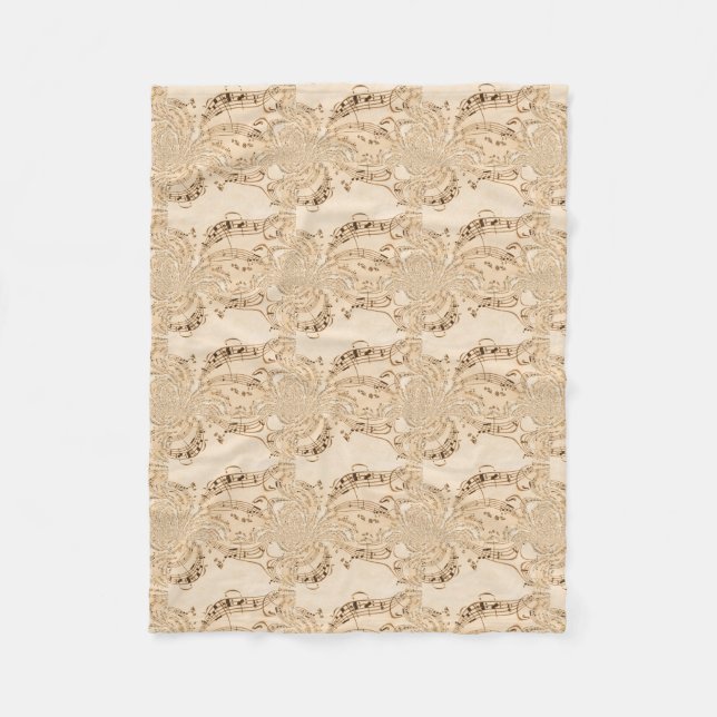 Couverture Polaire Rustic Antique Musical Notes (Devant)