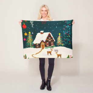 Couverture Polaire Rustic Forest Foliage Autumn Winter Berries