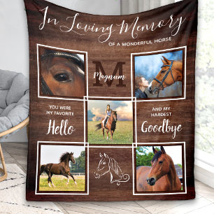 Couverture Polaire Rustic Horse Memorial Personalized Pet Loss Photo