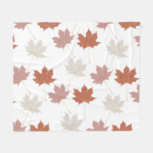 Couverture Polaire Rustique Botanique Terracotta Maple Feuille Motif
