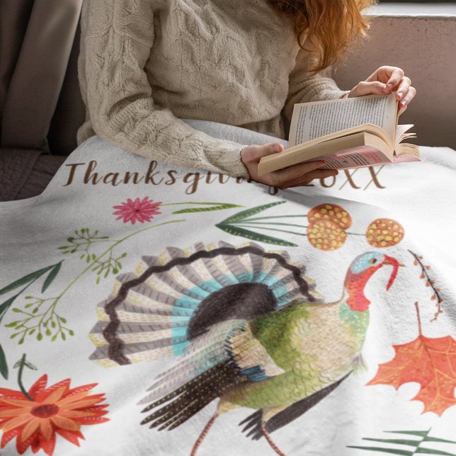 Couverture Polaire Rustique Elegant Turquie Botanique (Modern Elegant Turkey Botanical Fleece Blanket)