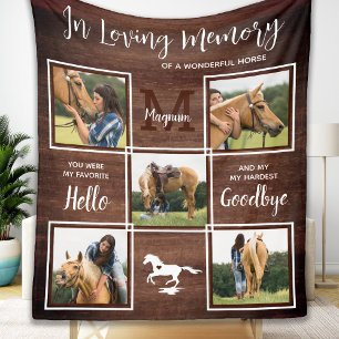 Couverture Polaire Rustique En Mémoire Amoureuse Horse Photo Mémorial