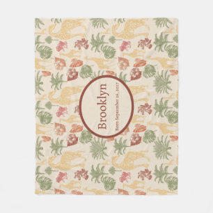 Couverture Polaire Safari Giraffe & Pépinière Feuille Tropicale