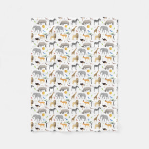 Couverture Polaire Safari Savanna Animaux multiples