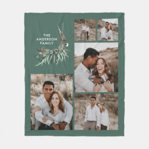 Couverture Polaire Sage green 5 photo moderne botanique cadeau de fam