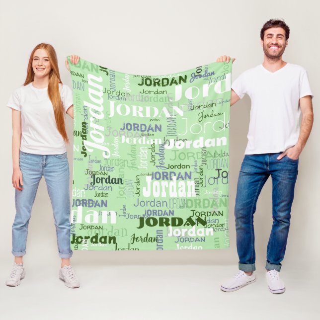 Couverture Polaire Sage Green Nom répétitif Motif Moderne (En situation)