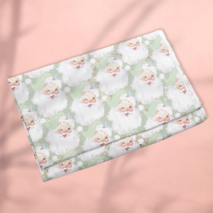 Couverture Polaire Sage Green vintage santa claus winking noël