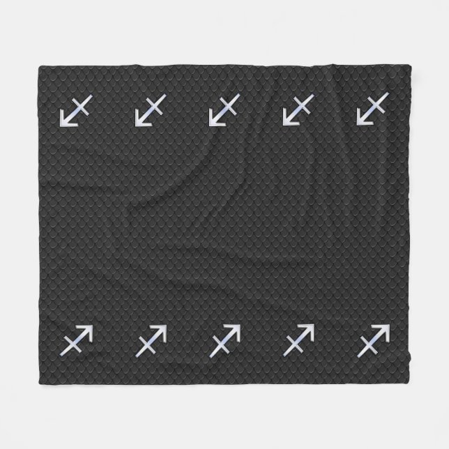 Couverture Polaire Sagittarius moderne Zodiac Sign on Snake Skin (Devant (Horizontal))