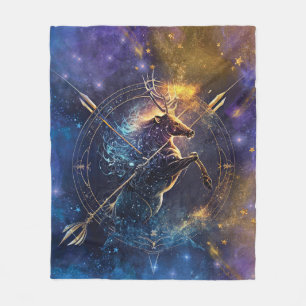 Couverture Polaire Sagittarius signe Zodiaque Aquarelle Design