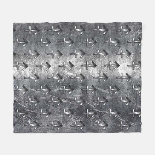 Couverture Polaire Sagittarius Zodiac Dans Grunge Revêtement d'acier  (Devant (Horizontal))
