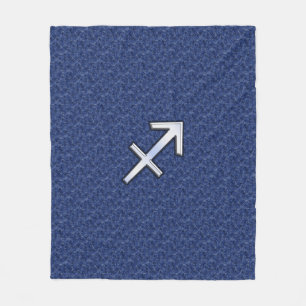 Couverture Polaire Sagittarius Zodiac Sign on Navy Camouflage numériq