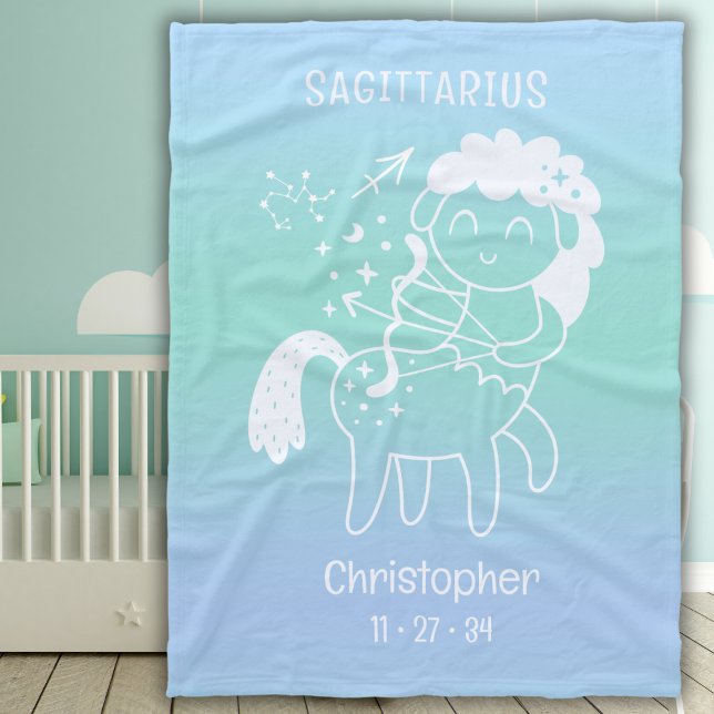 Couverture Polaire Sagittarius Zodiac Star Nom Date de naissance Bébé (Créateur téléchargé)
