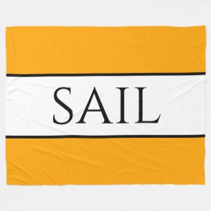 Couverture Polaire SAIL Bright Nautical Jaune Orange Blanc rayures