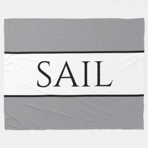 Couverture Polaire SAIL Sporty Moderne Nautique Gris Blanc Gris