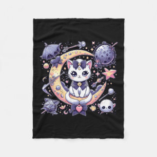 Couverture Polaire Sailor Meow mignonne Lune Chat Espace Magique Goth