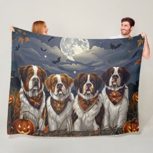 Couverture Polaire Saint Bernard Halloween Éffrayant