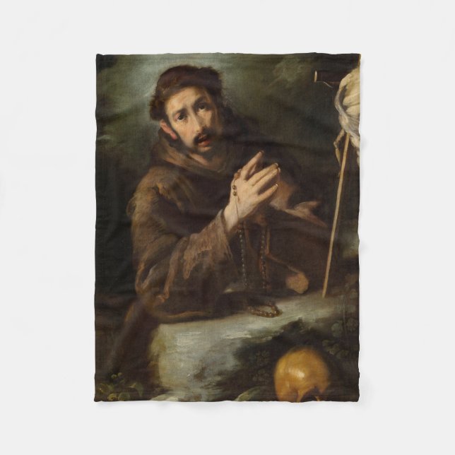 Couverture Polaire Saint François dans la prière (foi chrétienne) (Devant)