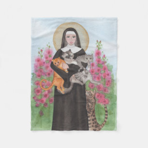 Couverture Polaire Saint Gertrude Patron Saint des Chats