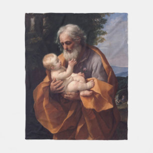 Couverture Polaire Saint Joseph avec Bébé Jésus Religieux catholiq