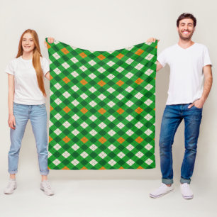 Couverture Polaire Saint-Patrick irlandais couleur argyles