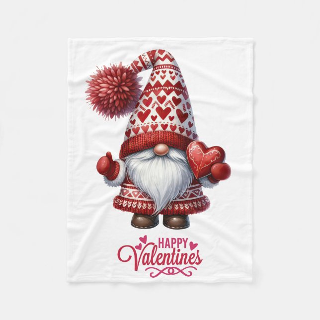 Couverture Polaire Saint Valentin Gnome (Devant)