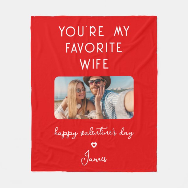 Couverture Polaire Saint Valentin Photo Vous êtes ma femme préférée (Devant)