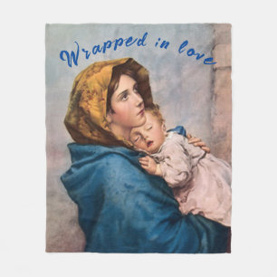 Couverture Polaire Sainte Vierge avec Christ Enfant