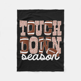 Couverture Polaire Saison de Touchdown Rétro Léopard Jeu de Football