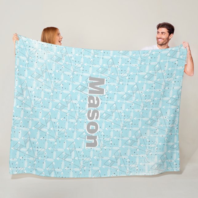 Couverture Polaire Salle de garçon personnalisée Motif de flèche Teep (En situation)