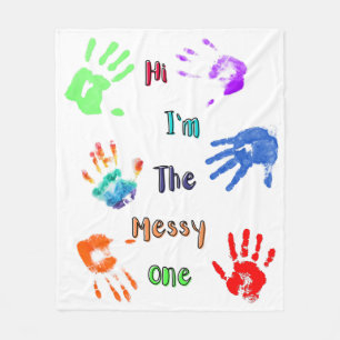 Couverture Polaire Salut, je suis The Messy One - Paint Handprints