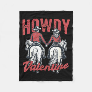 Couverture Polaire Salut Saint-Valentin Couple Amour Western Rétro