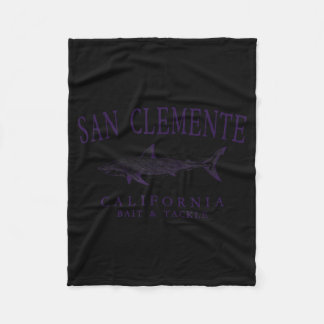 Couverture Polaire San clemente californie requin vintage prune art