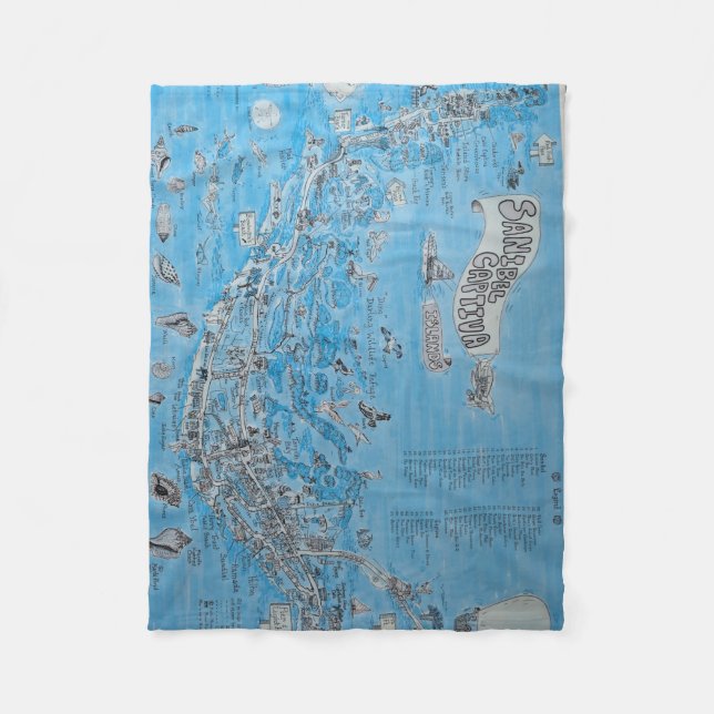 COUVERTURE POLAIRE SANIBEL CAPTIVA ISLAND FLORIDA BLANKET THROW (Devant)