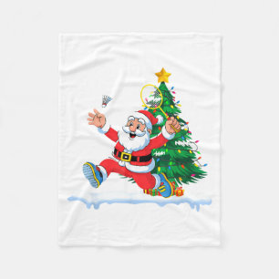 Couverture Polaire Santa Badminton Éclairages Sapin de Noël Hommes Fe