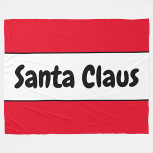Couverture Polaire SANTA CLAUS Festif Retro Rouge vif Blancs