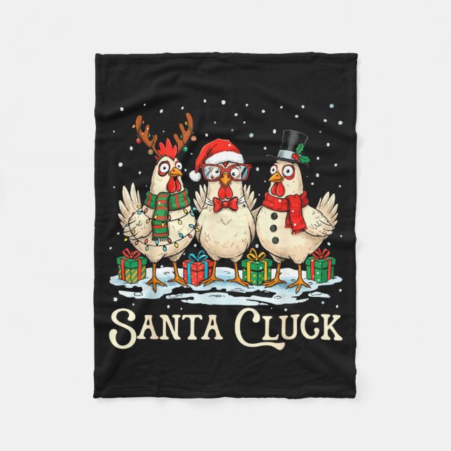 Couverture Polaire Santa Cluck Chicken Christmas Farm Animal Funny  (Devant)