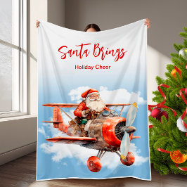 Couverture Polaire Santa Flying High Christmas