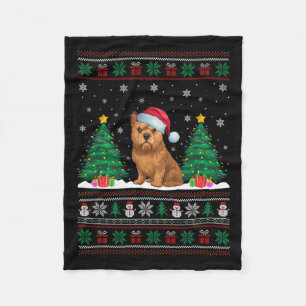 Couverture Polaire Santa Hat Bruxelles Griffon Chien Xmas Lumières Ar