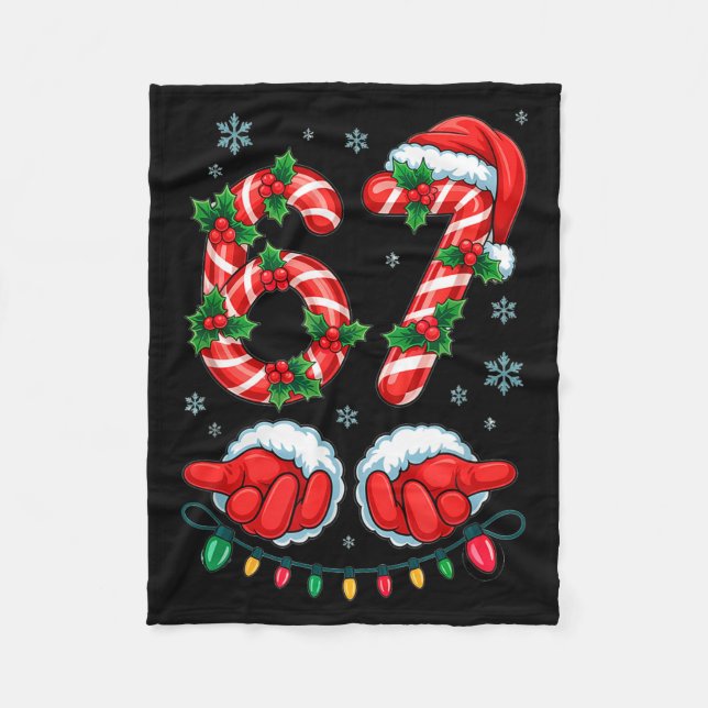 Couverture Polaire Santa Six Seven 67 Meme Christmas 67 Candy Cane Ki (Devant)