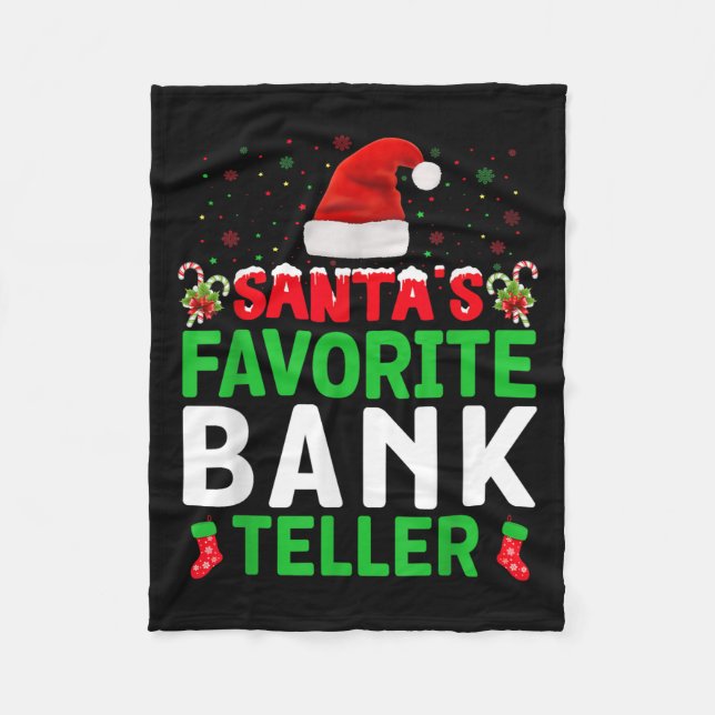 Couverture Polaire Santa's Favorite Bank Teller Christmas Matching Co (Devant)
