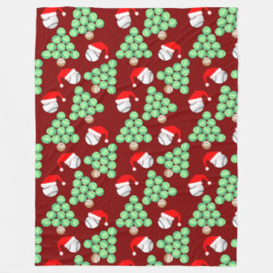 Couverture Polaire Sapins de Noël Baseball Casquettes de Père Noël