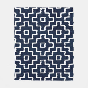 Couverture Polaire Sashiko Motif : Broderie japonaise traditionnelle