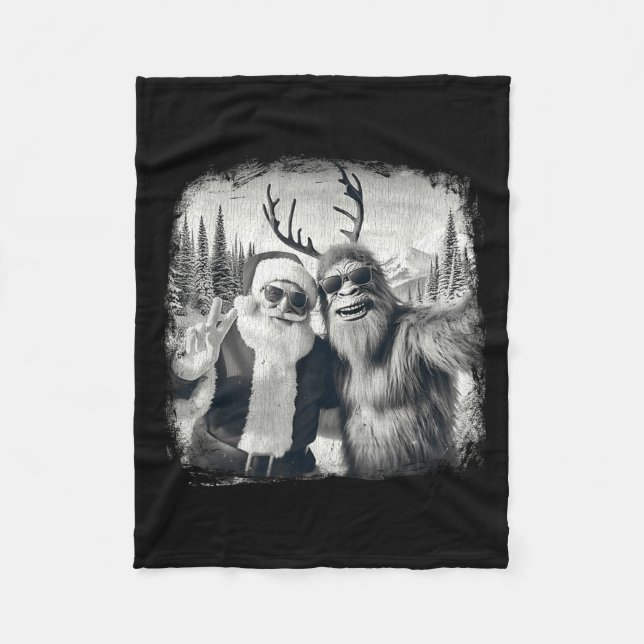 Couverture Polaire Sasquatch 67 Christmas Tree Funny Santa Bigfoot  (Devant)