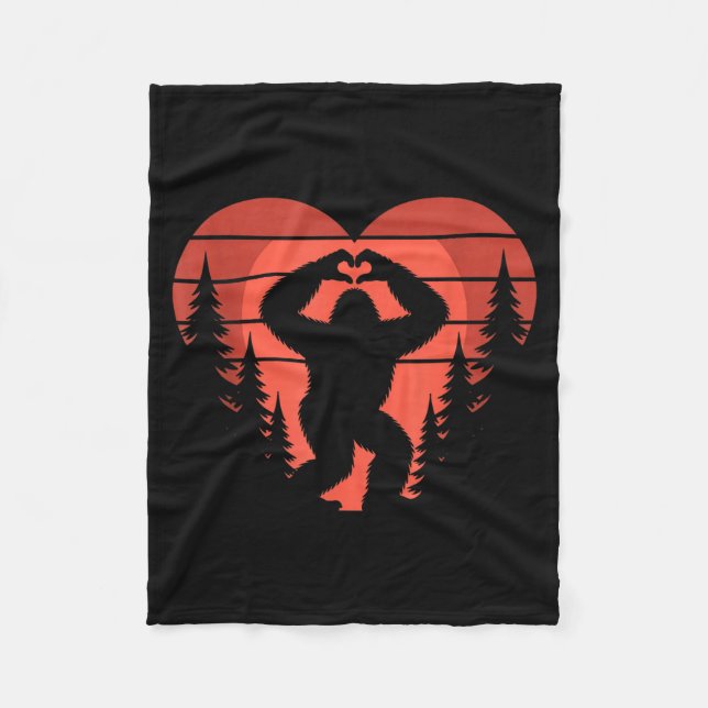 Couverture Polaire Sasquatch Valentine's Day - Bigfoot Heart Sungles  (Devant)