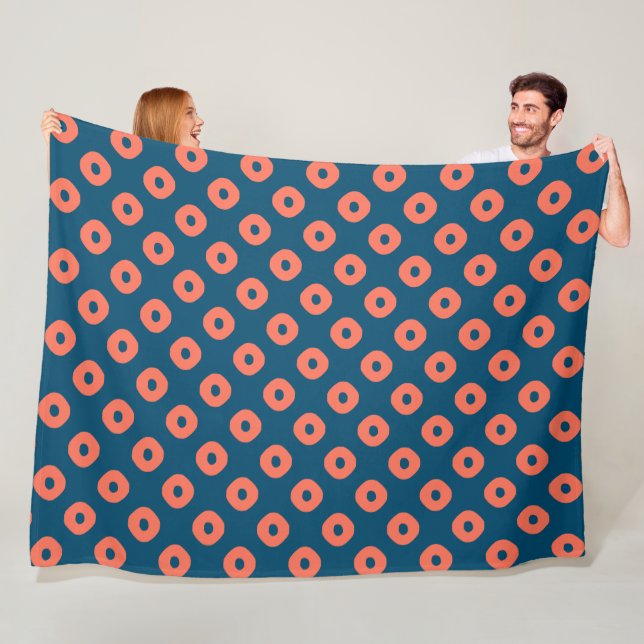 Couverture Polaire saumon Motif "Kanoko" - Fawn Spot (En situation)
