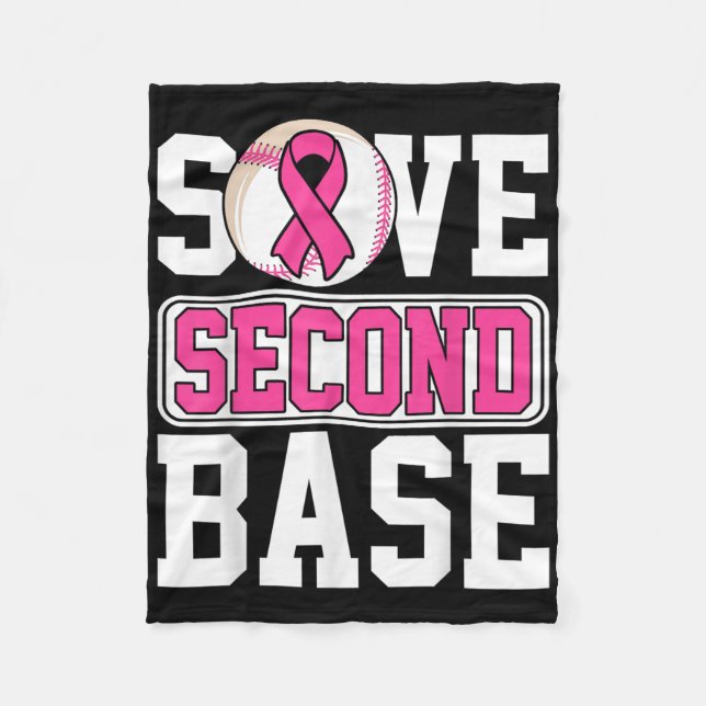 Couverture Polaire Sauvez le 2e joueur de baseball de la base Cancer  (Devant)