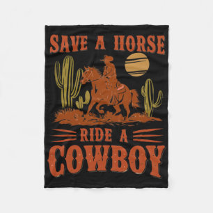 Couverture Polaire Sauvez Une Balade À Cheval Un Cowboy Drôle Rodeo H