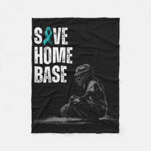 Couverture Polaire Save Home Base Baseball Player Ovarienne Cancer Aw