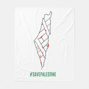 Couverture Polaire Save Palestine saigned map - Liberté pour Palestin
